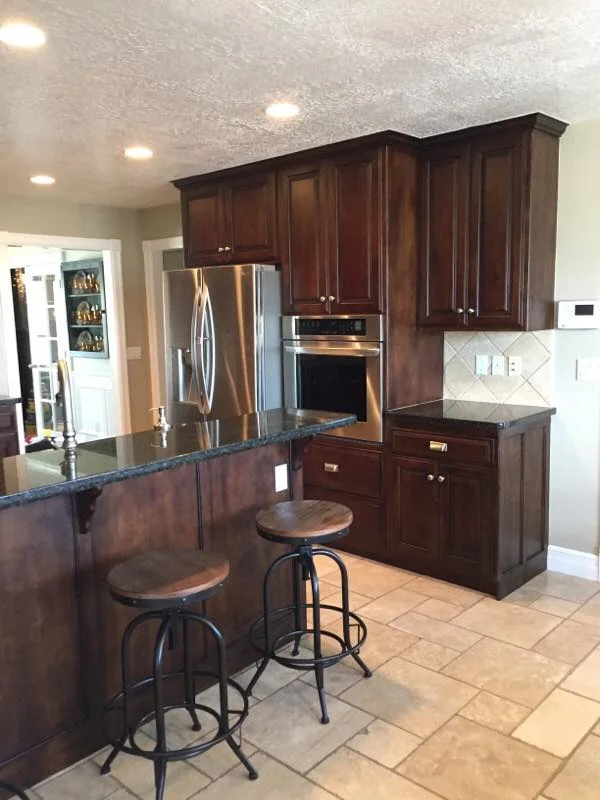 Painted white kitchen cabinetry