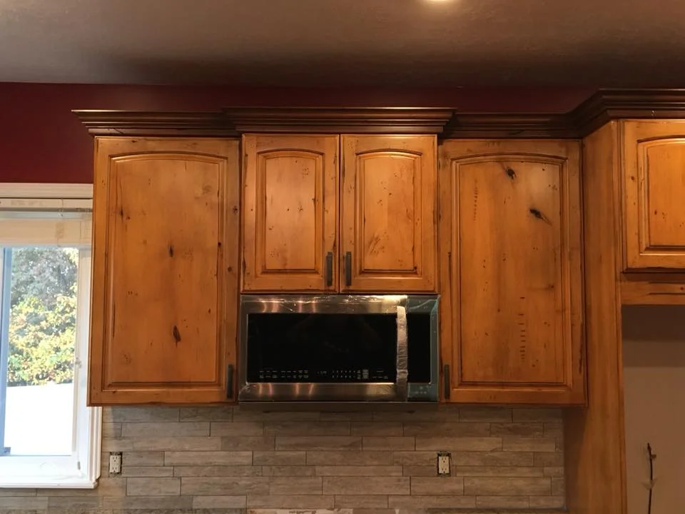 Refinished cabinets and island